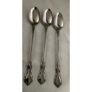 Vintage ice tea  spoons  "Mansion Hall" pattern by Oneida 7 5/8